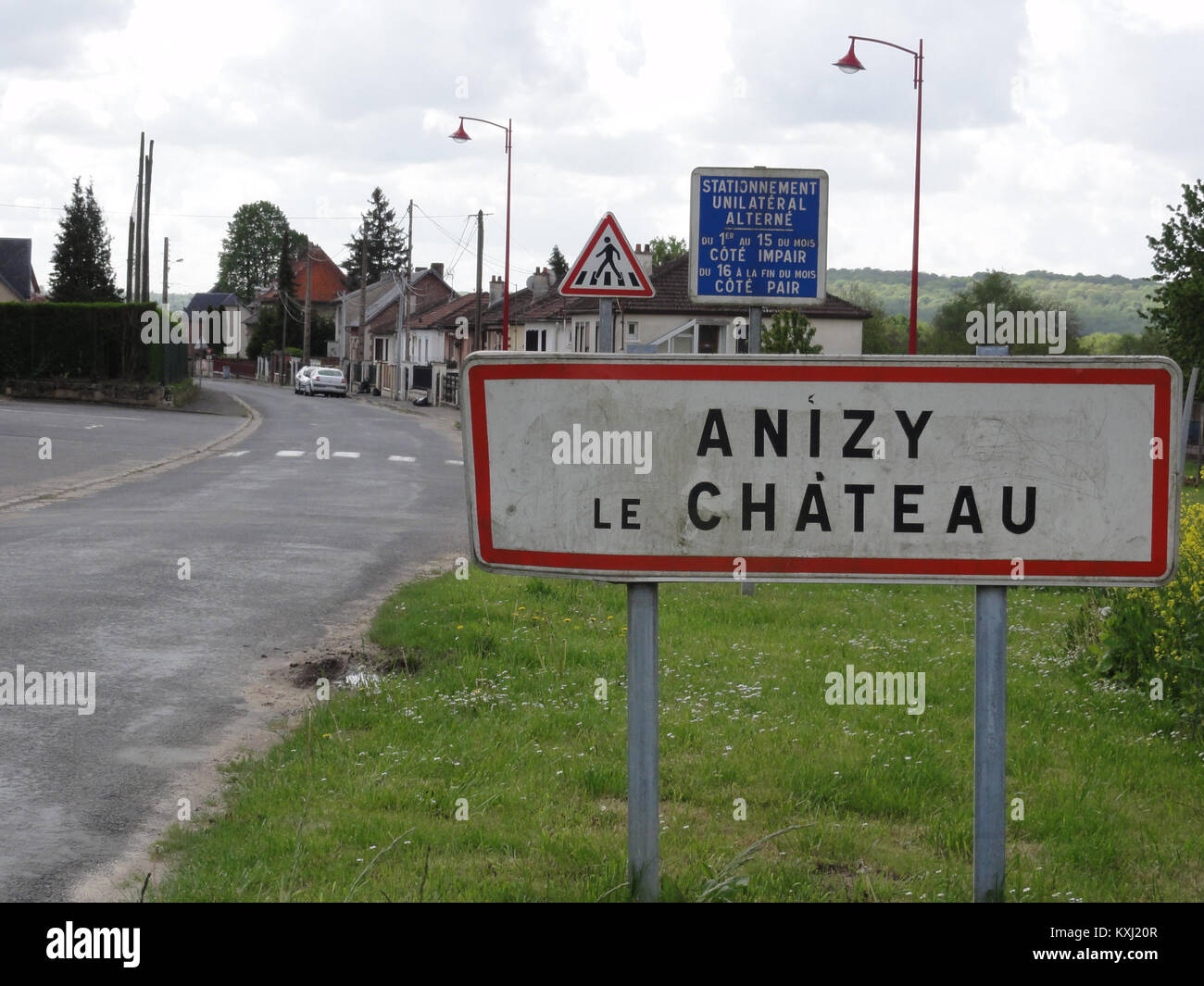 Anizy-le-Château (Aisne) Stadt Zeichen Stockfoto