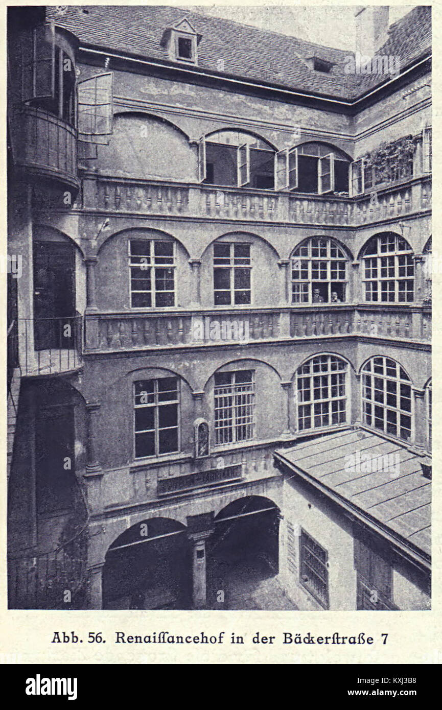 Bäckerstraße 7, aus Berühmte Kunststätten, Tietze 1918 Stockfoto