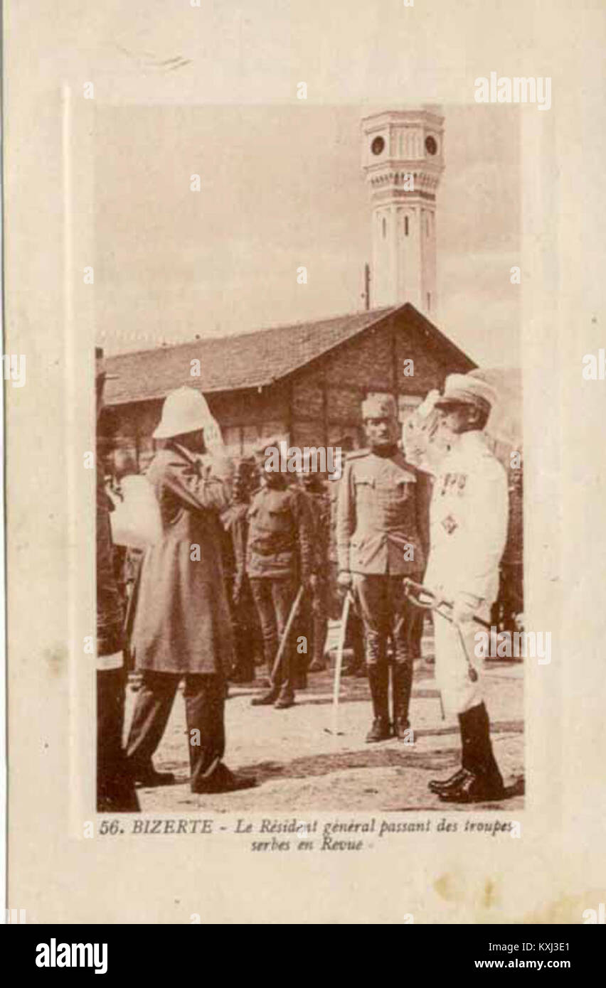 Bizerte - Résident général - troupes serbes Stockfoto