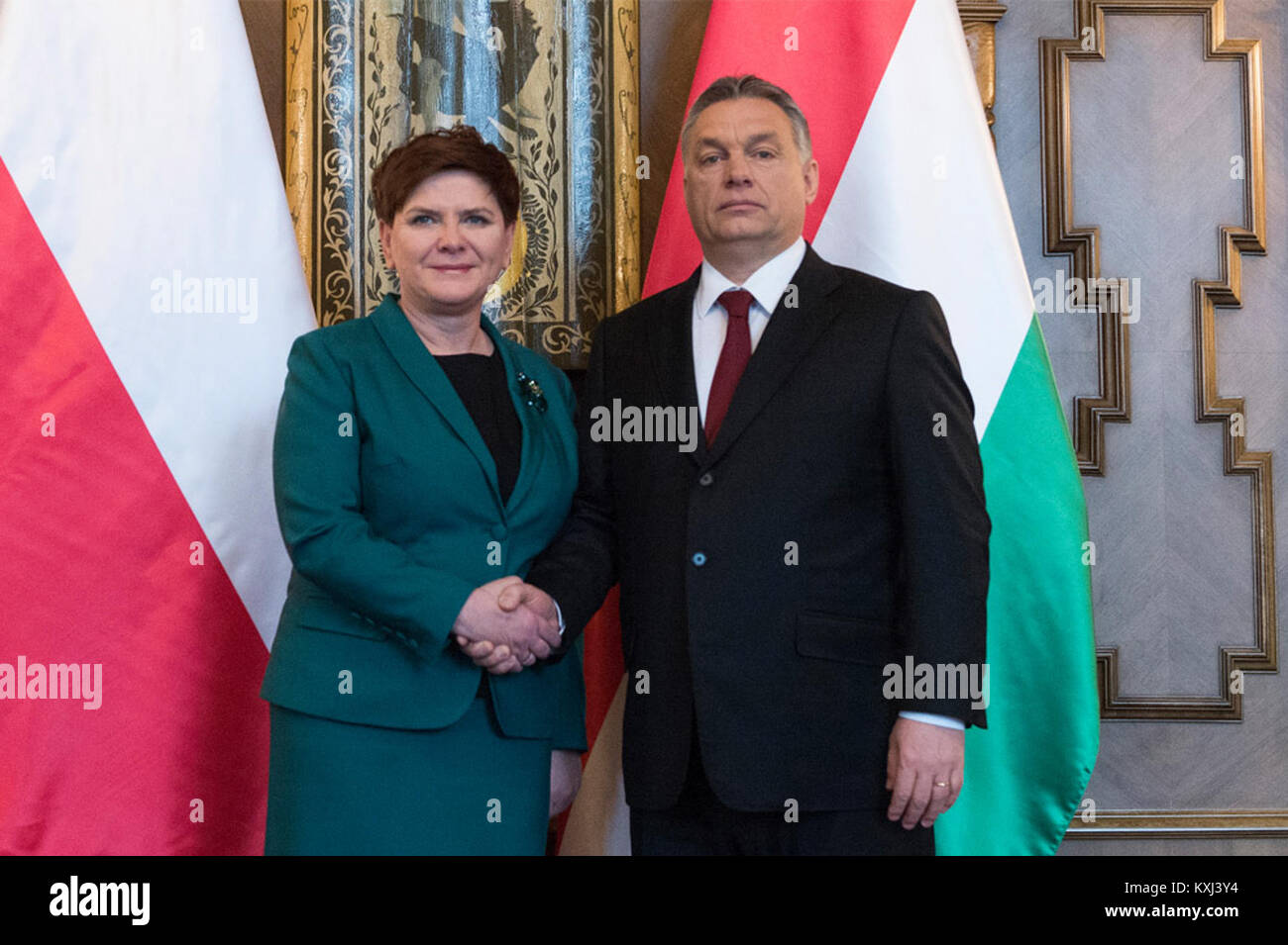 Beata Szydło - Ungarn 2016-02-08 (05) Stockfoto