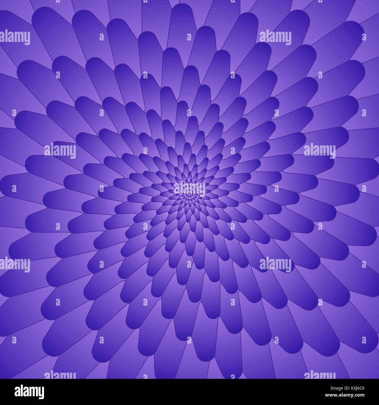 Abstrakte violett optische Täuschung, kreative vector Hintergrund mit Farbverlauf Blütenblätter, Bewegung simulation Stock Vektor