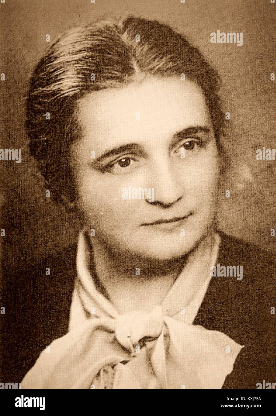 Porträt und biographische Referenz auf Amélie Kutinov (1899–1965), eine in Russland geborene Künstlerin, die für ihre Gemälde und Skulpturen bekannt ist, die Realismus und Expressionismus miteinander verschmelzen und emotionale Intensität und menschliche Motive betont. Stockfoto