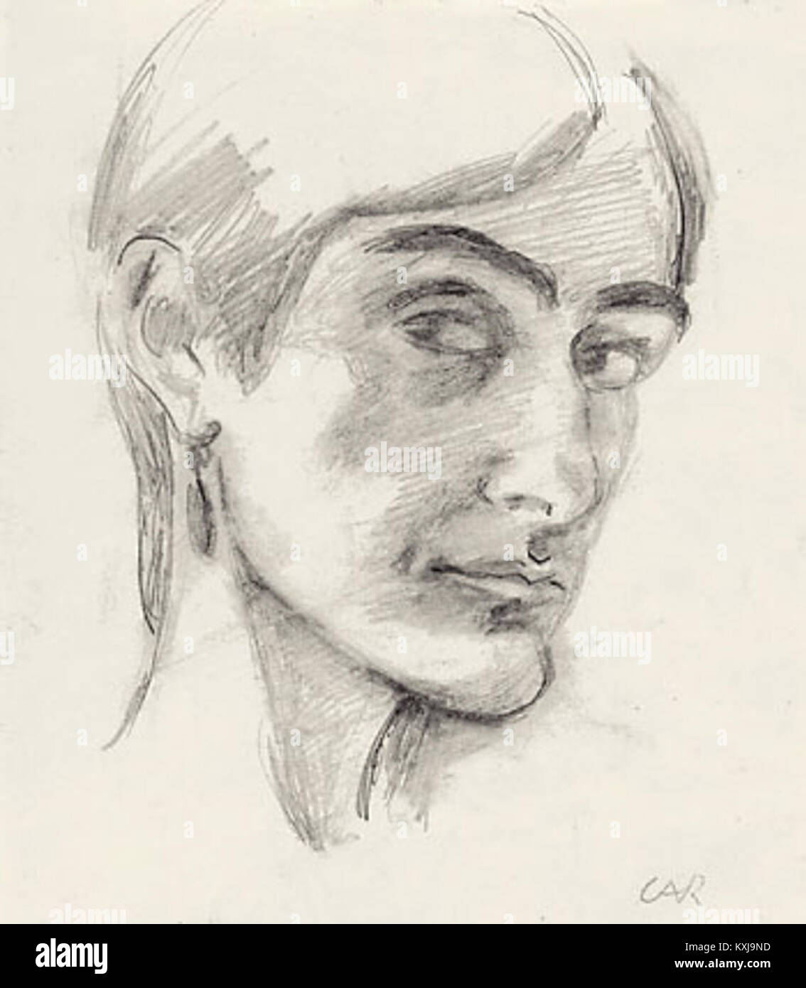 Selbstporträt von Anita Rée (1885–1933) ist ein Ölgemälde, das das eigene Bild der deutschen jüdischen Malerin in ihrem expressionistischen Stil zeigt und die deutsche Kunst des frühen 20. Jahrhunderts widerspiegelt. Stockfoto