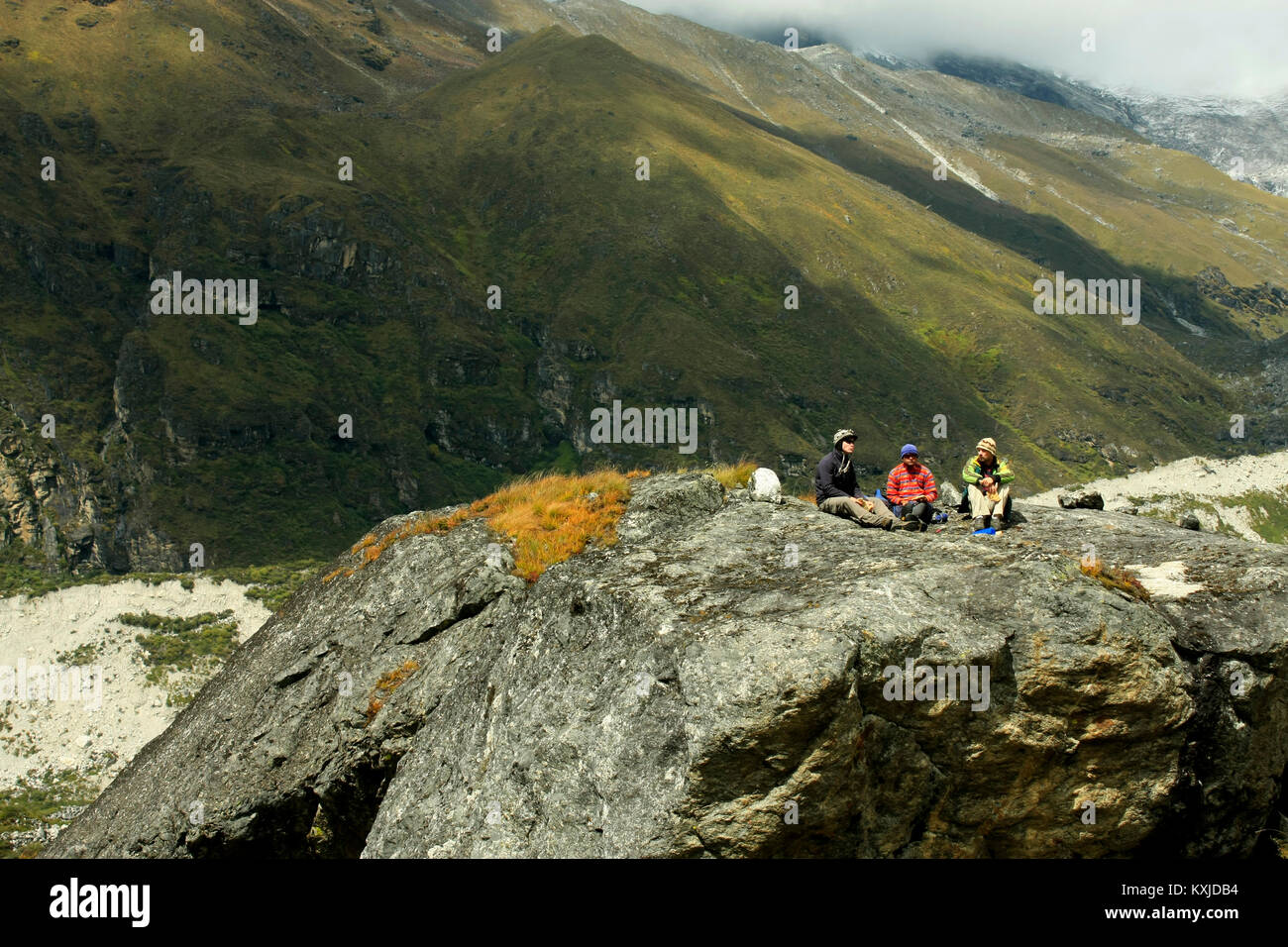 Auf dem Weg nach Langtang, Nepal. Stockfoto