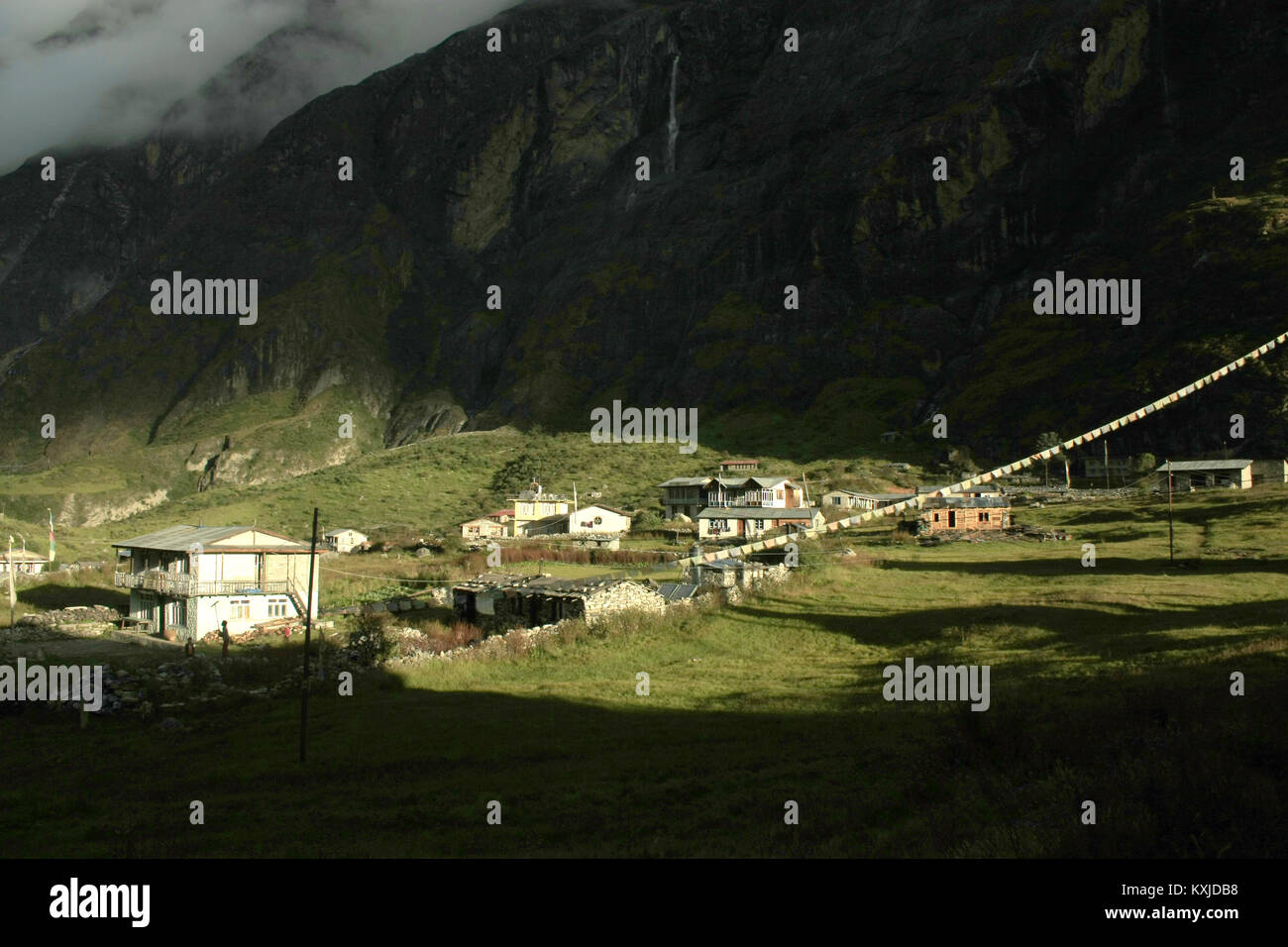 Morgen Blick auf den Langtang, Nepal. Stockfoto