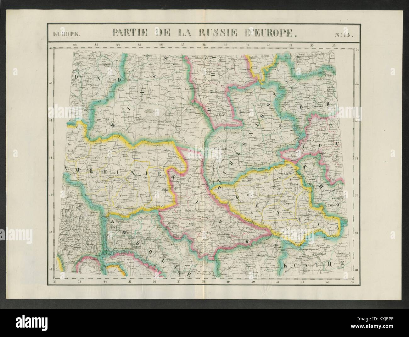 "Partie de la Russie d'Europe" #15 Ukraine Weißrussland. VANDERMAELEN 1827 alte Karte Stockfoto