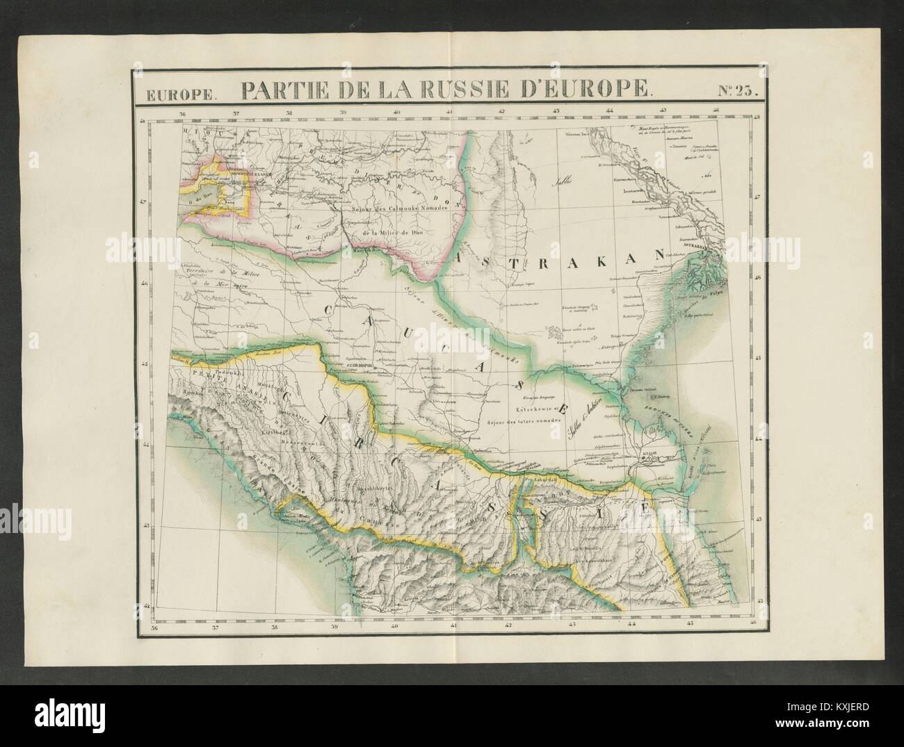 "Partie de la Russie d'Europe" #23 Kaukasus Russland Georgien VANDERMAELEN 1827 Karte Stockfoto