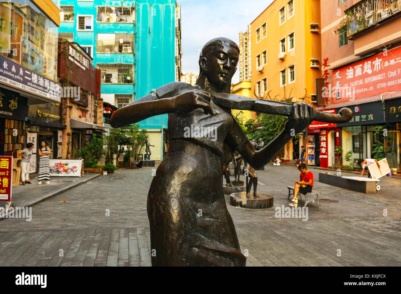 Shenzhen moderne Kunst Bezirk (Ölgemälde-dorf Art Village) Statue in Shenzhen, China Stockfoto