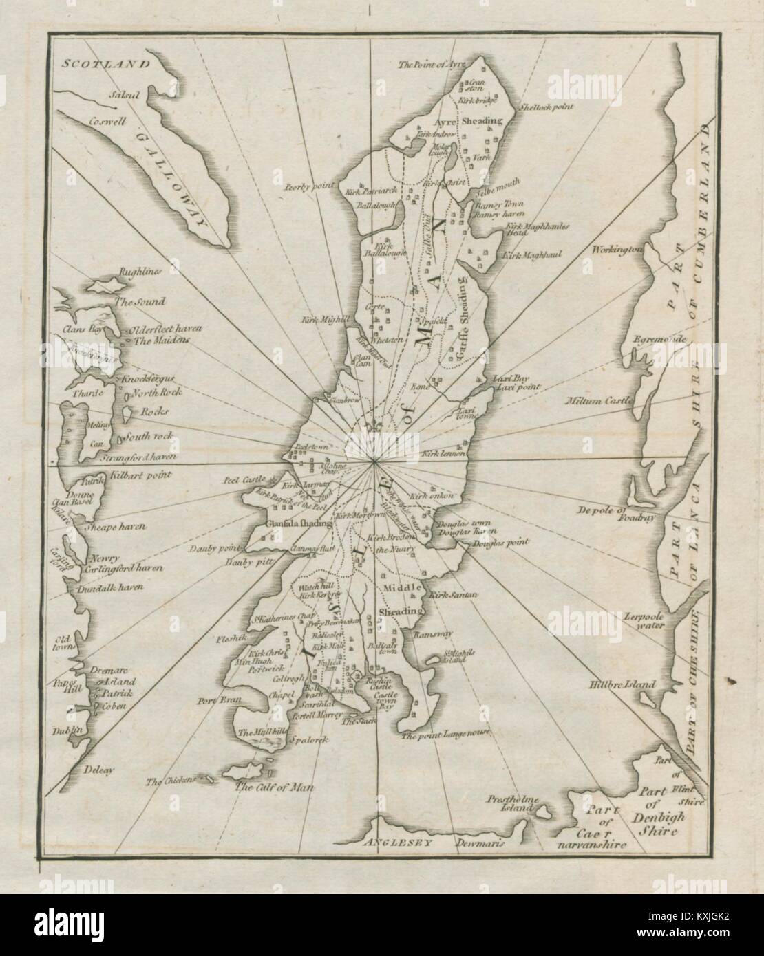 Die Isle of Man von John CARY 1789 alte antike vintage Karte plan plan Stockfoto