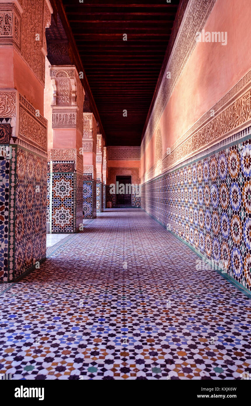 Marrakesch Museum Flur Stockfoto