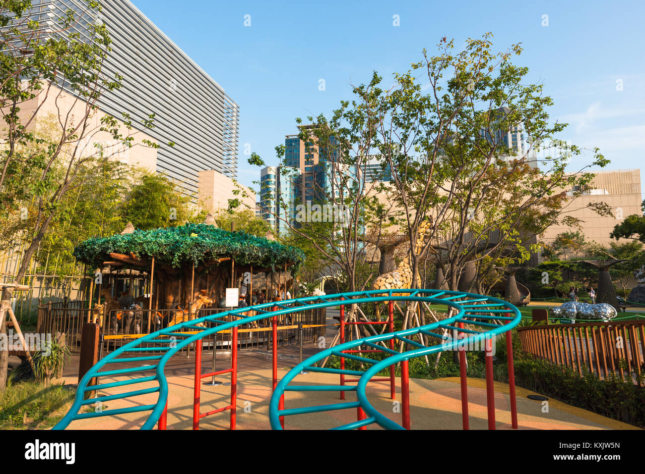 Theme Park ZOORAJI auf dem Dach (9. Stock) der Busan Shinsegae Kaufhaus in Centum Stadt. Yeongnam, Südkorea. Stockfoto