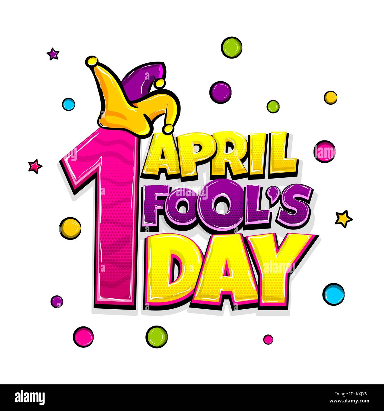 Comic Text werben Fools Day Stock Vektor