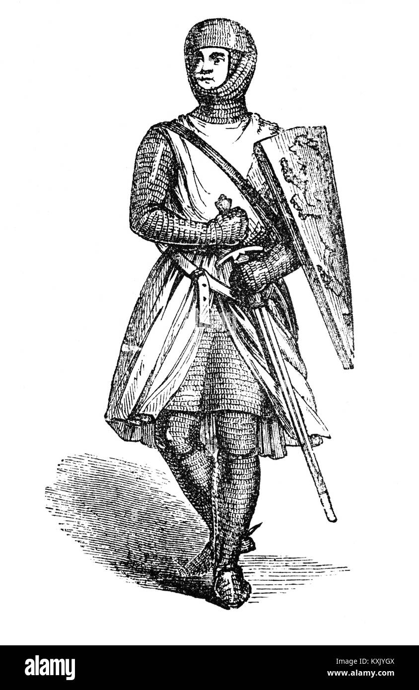 William Longespée (1176-1226), 3rd Earl of Salisbury war ein anglo-normannischen Edelmann, vor allem gedacht für seine Beherrschung der englischen Truppen in der Schlacht von Damme und für die verbleibenden loyal zu seinem Halbbruder, König John. Seinen Spitznamen "Longespée" wird im Allgemeinen als Hinweis auf seine große Größe und der überdimensionalen Waffen übte er. Stockfoto