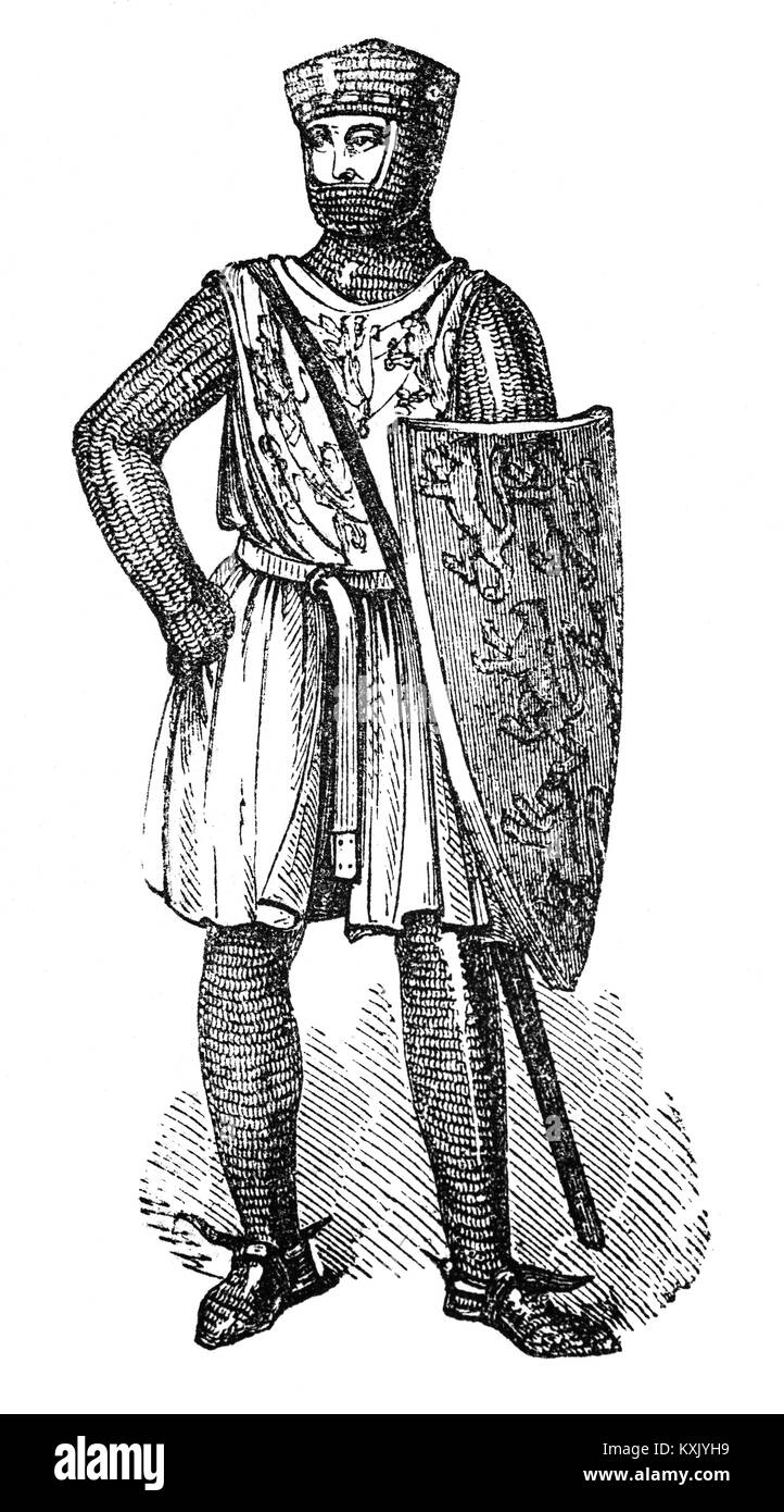 William Marshal, 1st Earl of Pembroke (1146 - 1219), war ein anglo-normannischen Soldat und Staatsmann. Er diente fünf englischen Könige - Heinrich II., seine Söhne die "junge König' Henry, Richard I, und Johannes und Johanns Sohn Heinrich III. Am 11. November 1216 in Gloucester, der nach dem Tod von König John, er wurde von des Königs Rat (der Chef Barons, die sich König Johann in der ersten Barons' Krieg treu geblieben waren) als Beschützer der 9-jährige König Heinrich III., und Regent des Reiches zu dienen. Trotz seines Alters von 7) gewann er den Krieg gegen Prinz Louis und den Rebellen Barons mit bemerkenswerter Energie. Stockfoto