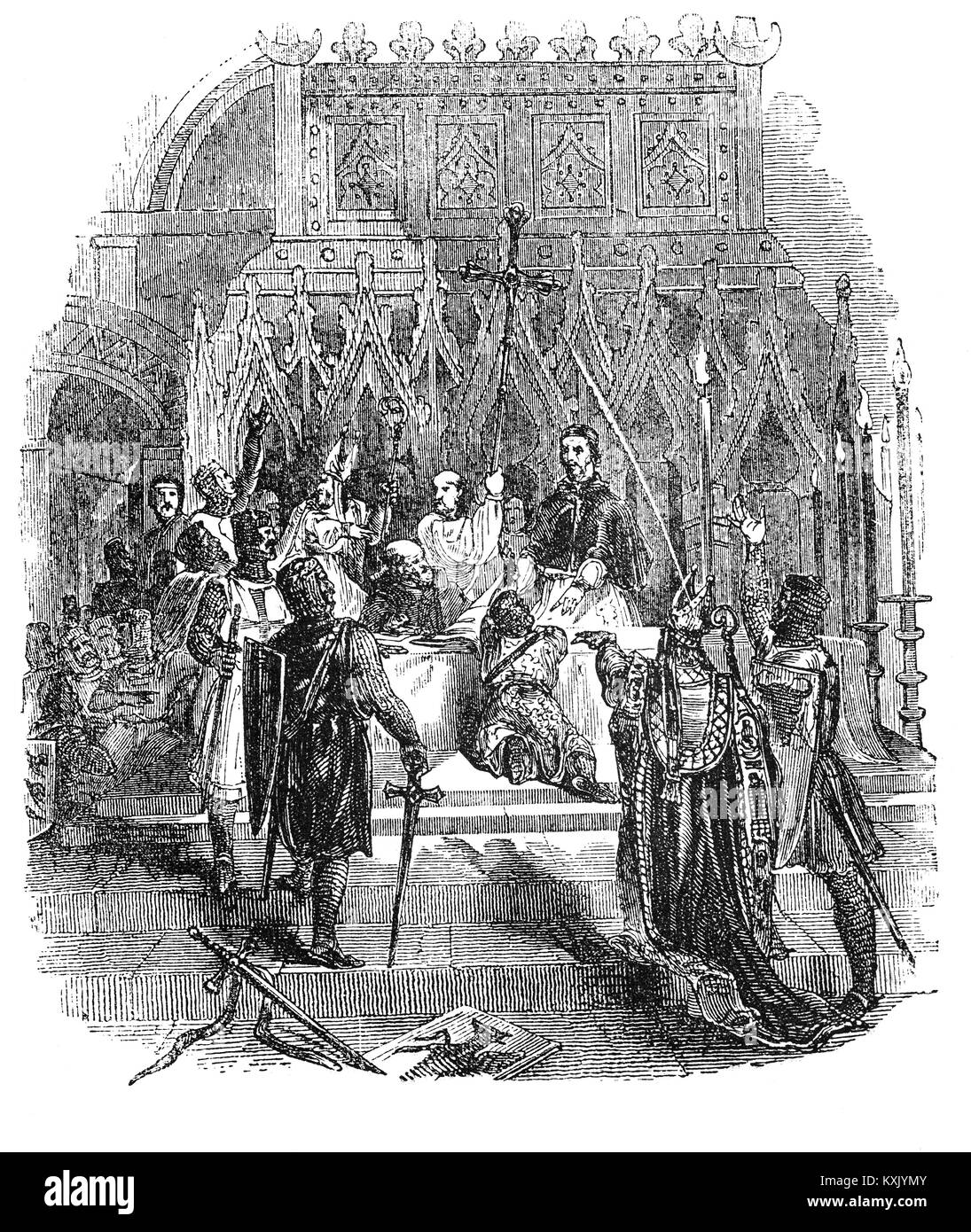 St. Edmundsbury Cathedral (formal die Kathedrale von St James berechtigt) ist die Kathedrale für die Kirche von England's Diözese St. Edmundsbury und Ipswich. Mit Ursprung im 11. Jahrhundert, es war der Ort, wo die Barons auf dem Altar im Jahre 1215 schwor die Magna Carta zu wahren. Stockfoto