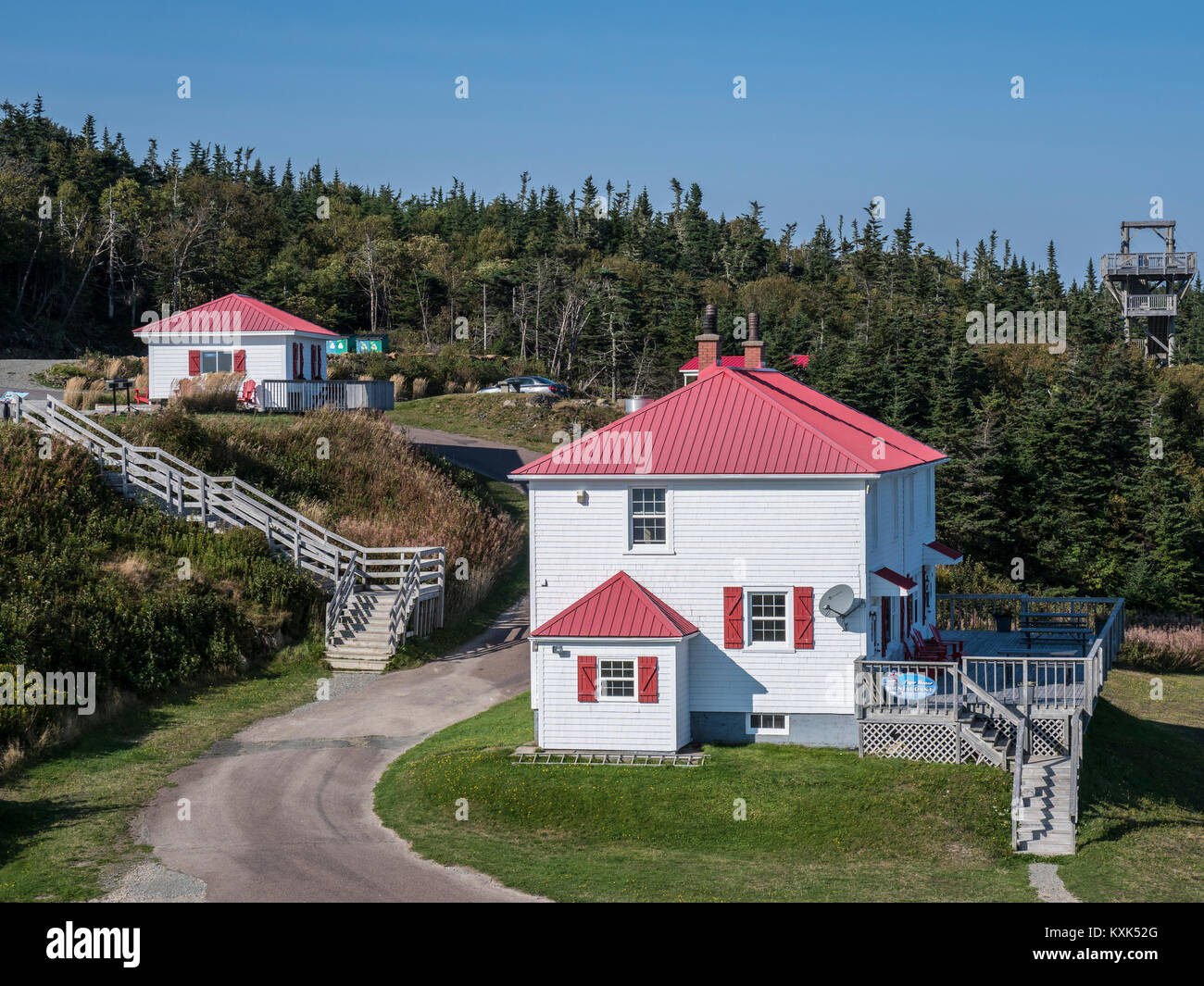 Der Fundy Kap Wutanfall Center, Cape Wutanfall, Bucht von Fundy, New Brunswick, Kanada. Stockfoto