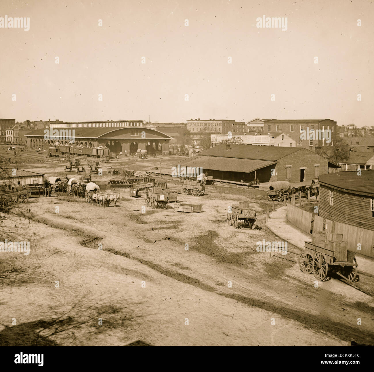 Atlanta, Georgia Railroad Depot und Hof Stockfoto