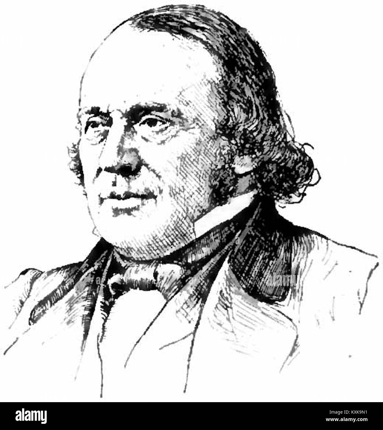 Jean Louis Rodolphe Agassiz (1807–1873) war ein in der Schweiz geborener amerikanischer Biologe und Geologe, der für seine Studien über Gletscher und Eiszeiten bekannt ist. Er bekleidete akademische Positionen in der Schweiz und in den USA, unter anderem an der Harvard University. Stockfoto