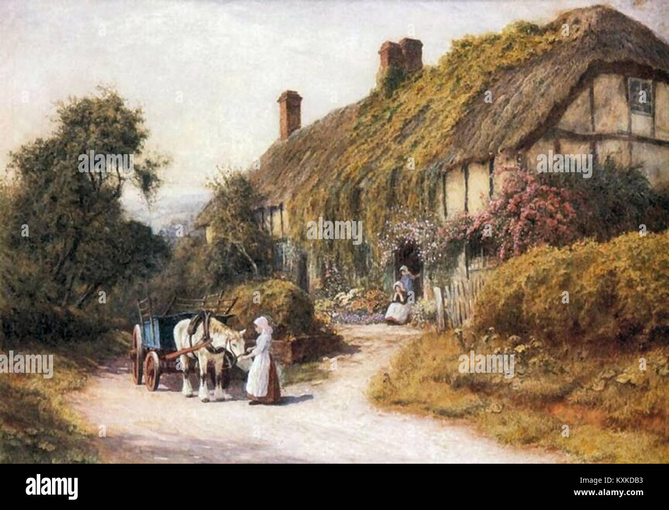 Arthur Claude Strachan - eine Hütte am Ashton unter Hill, Gloucestershire Stockfoto