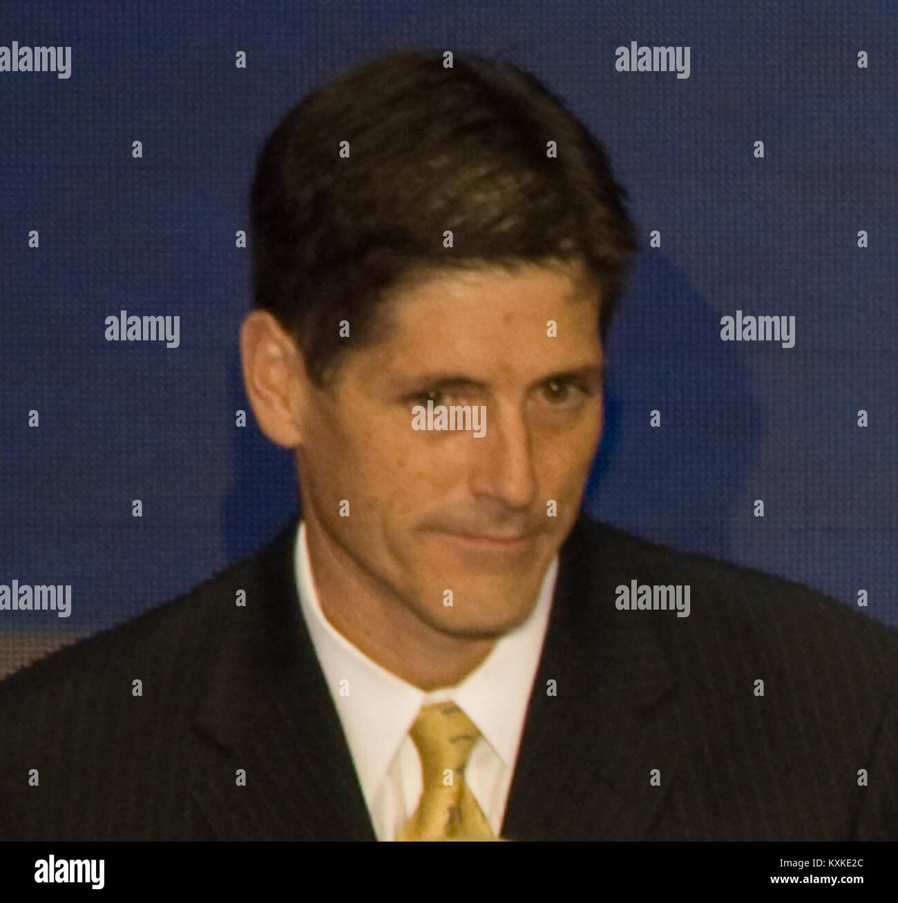 Andrew McCain wurde während der Republican National Convention 2008 in St. Paul, Minnesota, in einem wichtigen Moment der Veranstaltung fotografiert. Dieses Bild zeigt seine Teilnahme an der amerikanischen politischen Geschichte während des Kongresses. Stockfoto