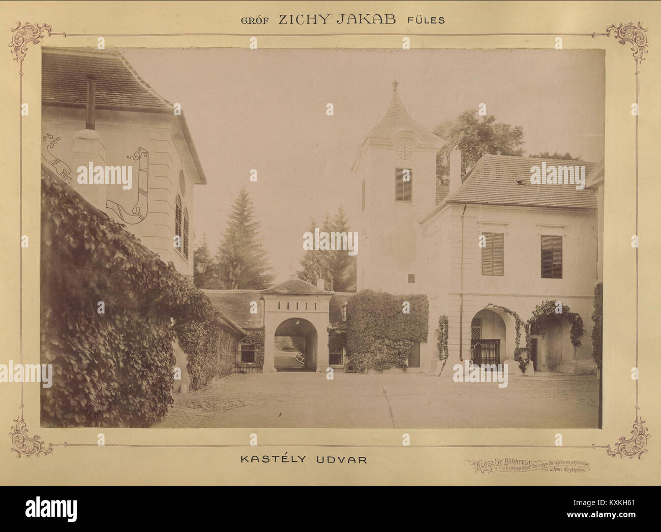 Ausztria, Füles, Zichy-Meskó - kastély udvara között, 1895-1899. 83277 Fortepan Stockfoto