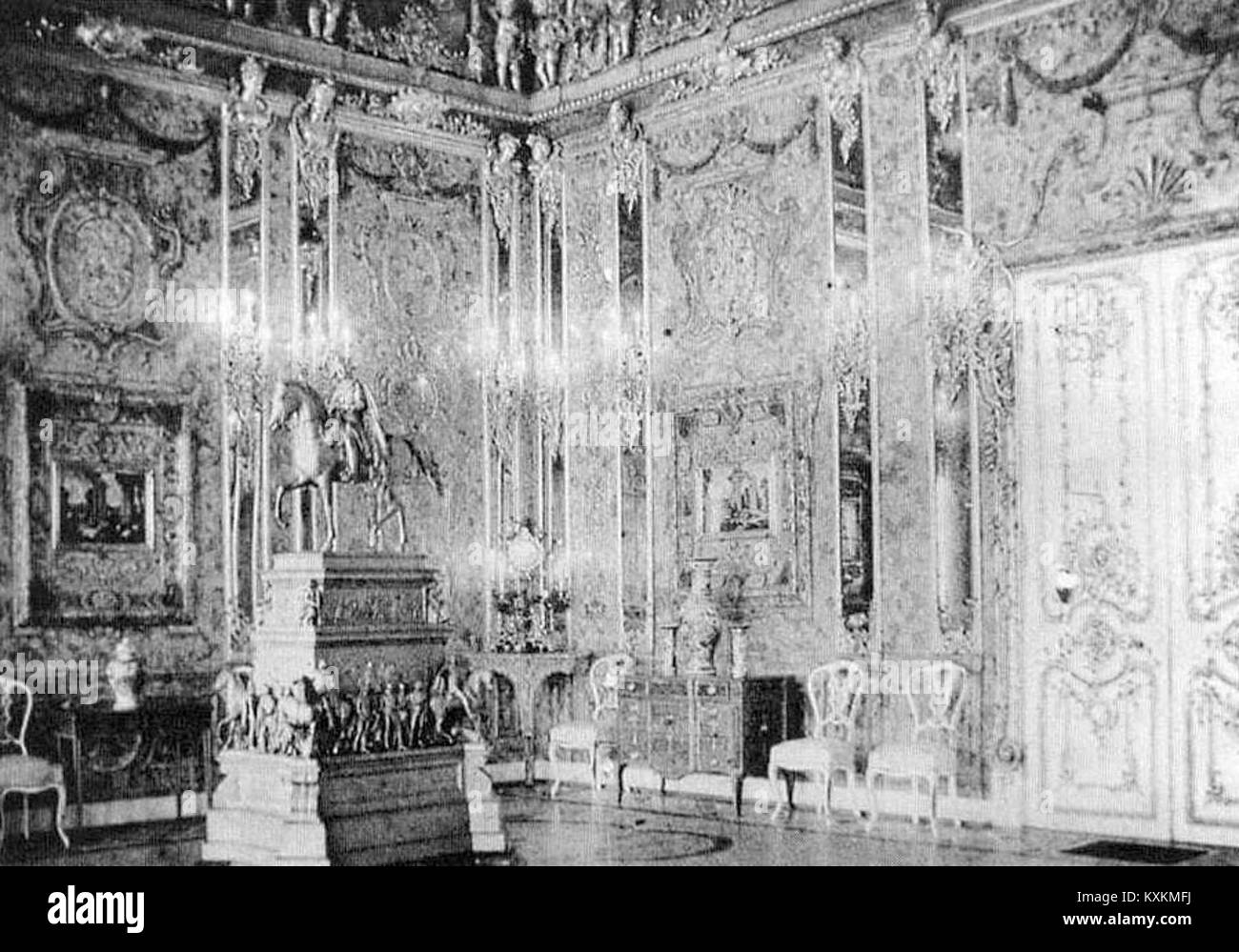 Bernsteinzimmer Catherine Palace Zarskoje Selo vor dem Krieg Foto Stockfoto