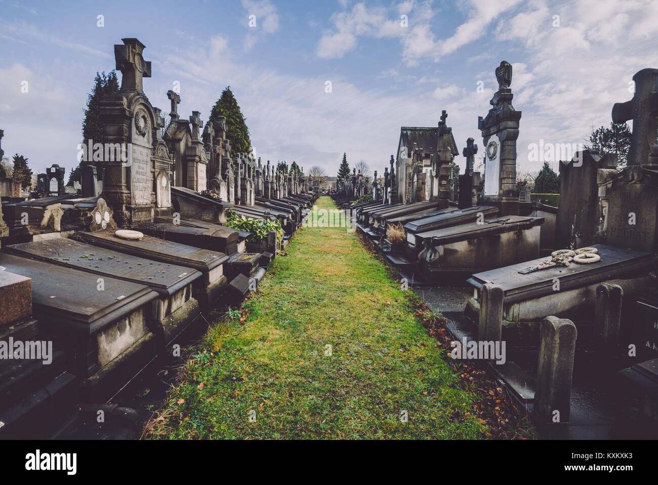 Friedhof Denkmäler und Gräber in Gent, Belgien Stockfoto