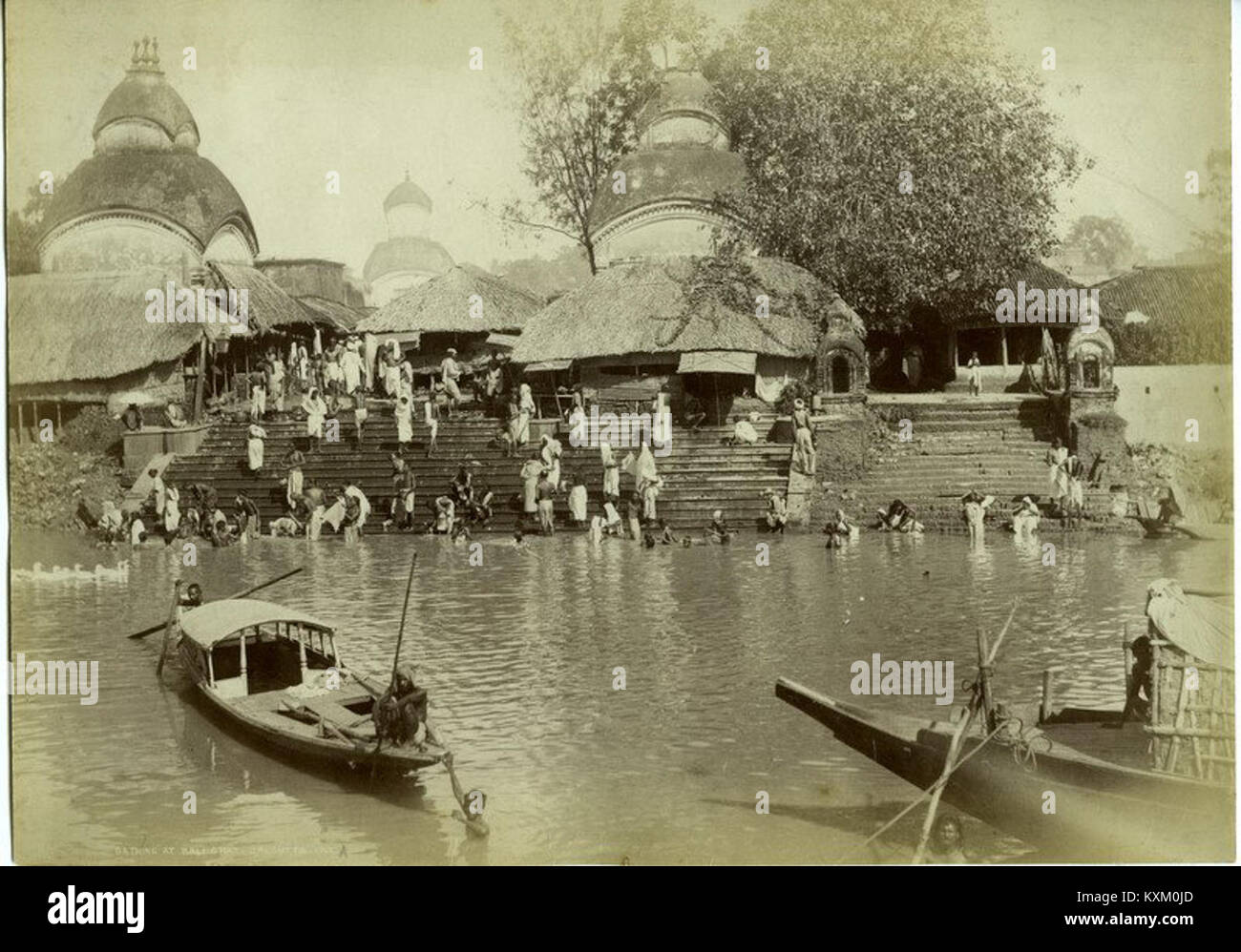 Baden bei Kali Ghat, Kalkutta (C. 1880s) Stockfoto