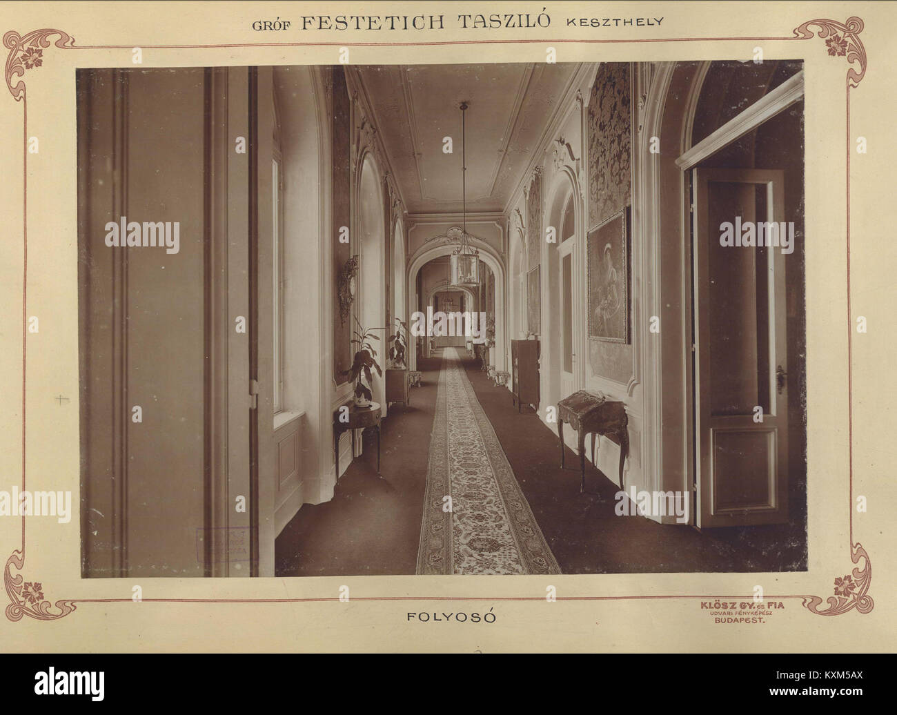 Berzence, Somogy Megye. Ein Festetics kastély - között folyosója, 1895-1899. 83228 Fortepan Stockfoto