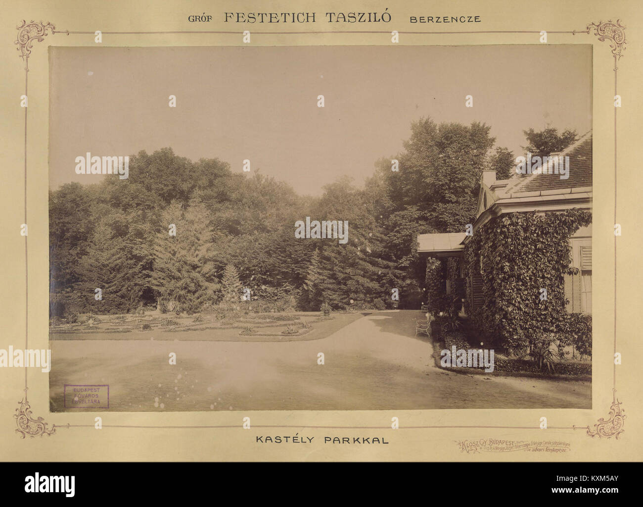Berzence, Somogy Megye. Ein Festetics kastély - között parkja, 1895-1899. - Fortepan 83237 Stockfoto