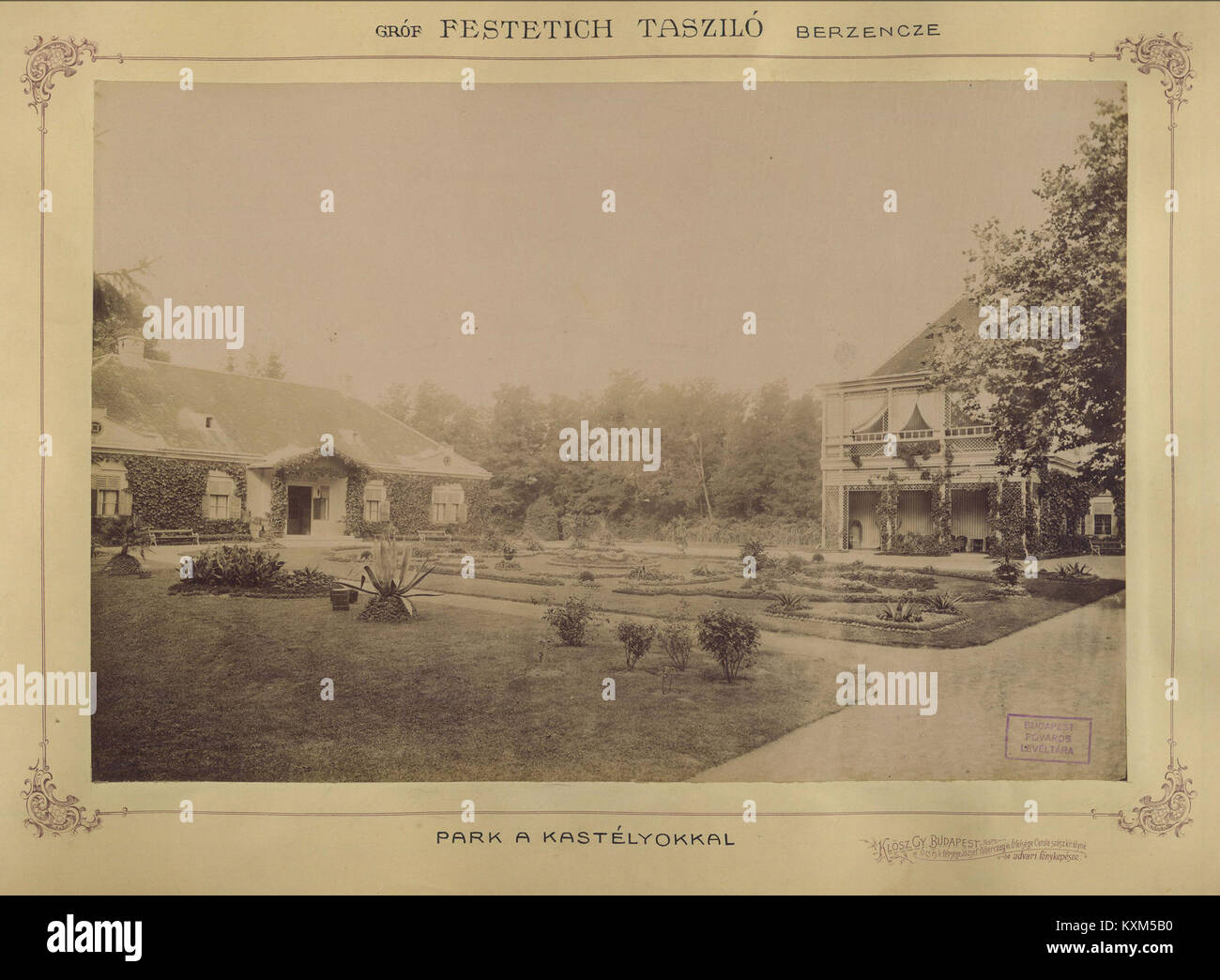 Berzence, Somogy Megye. Ein Festetics kastély - között parkja, 1895-1899. 83240 Fortepan Stockfoto