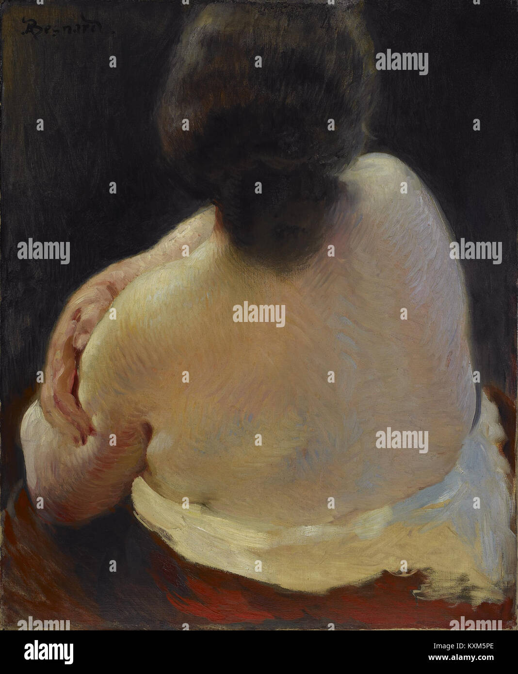 Das Kunstwerk „Dos de femme“ von Besnard zeigt den weiblichen Rücken und hebt Körperhaltung, Form und künstlerischen Stil des frühen 20. Jahrhunderts hervor. Stockfoto