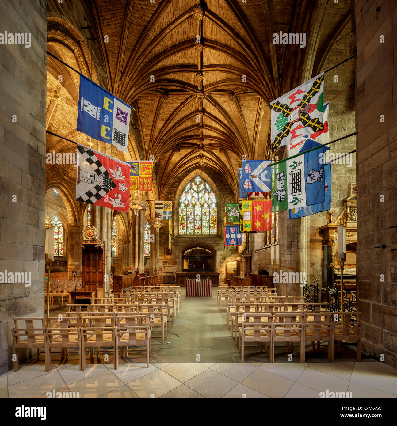 Innenraum von St. Giles Cathedral, Edinburgh, Schottland Stockfoto