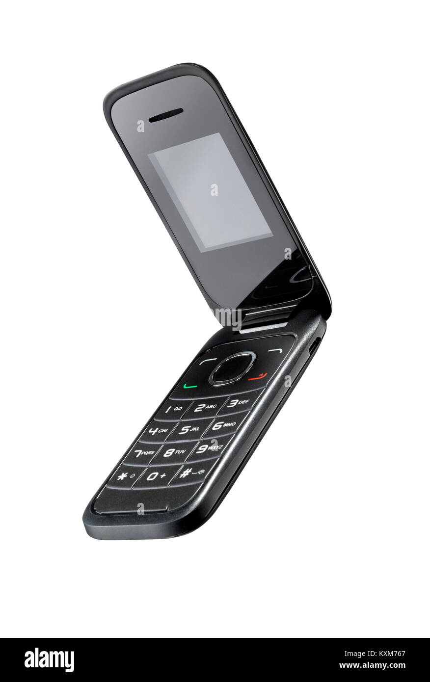 Ein ausgeschnittenes Schuß eines Flip style Telefon. Stockfoto