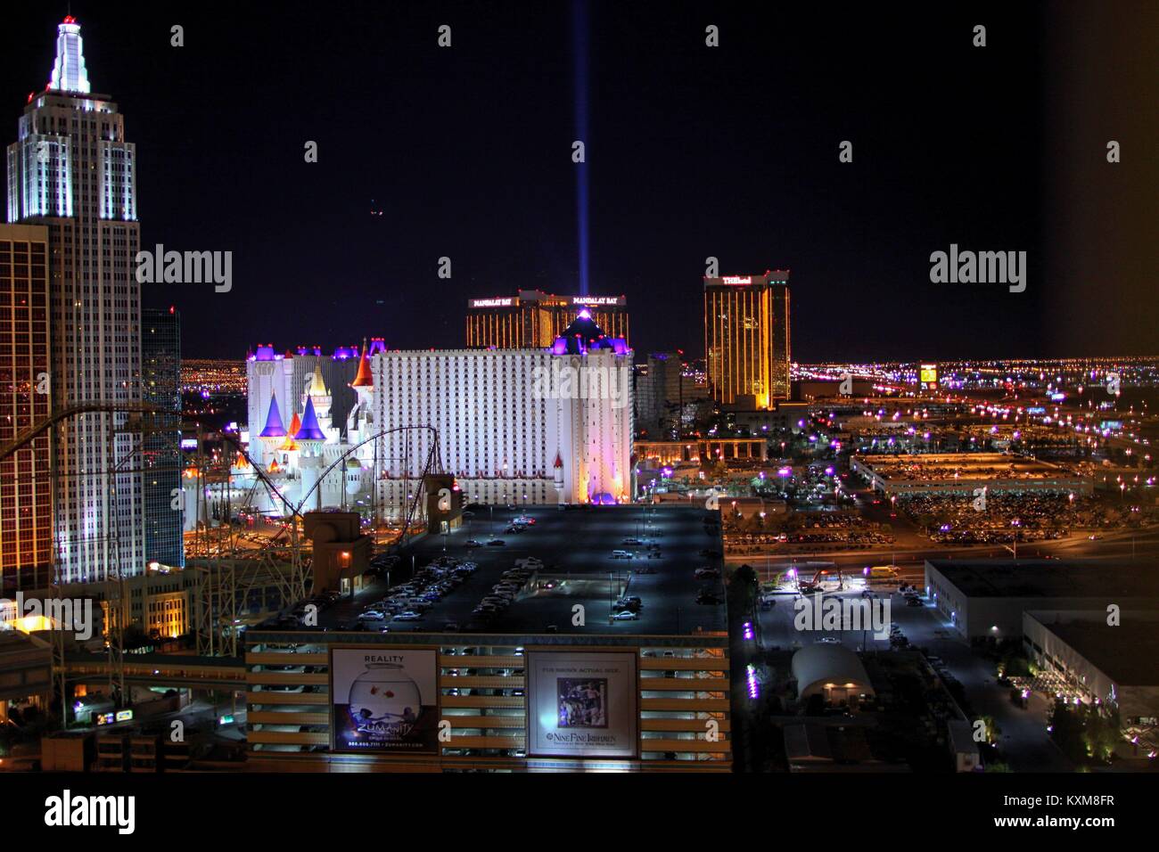 Skyline von Las Vegas - 26. März 2008 - Der letzten Vegas Strip bei Nacht Stockfoto