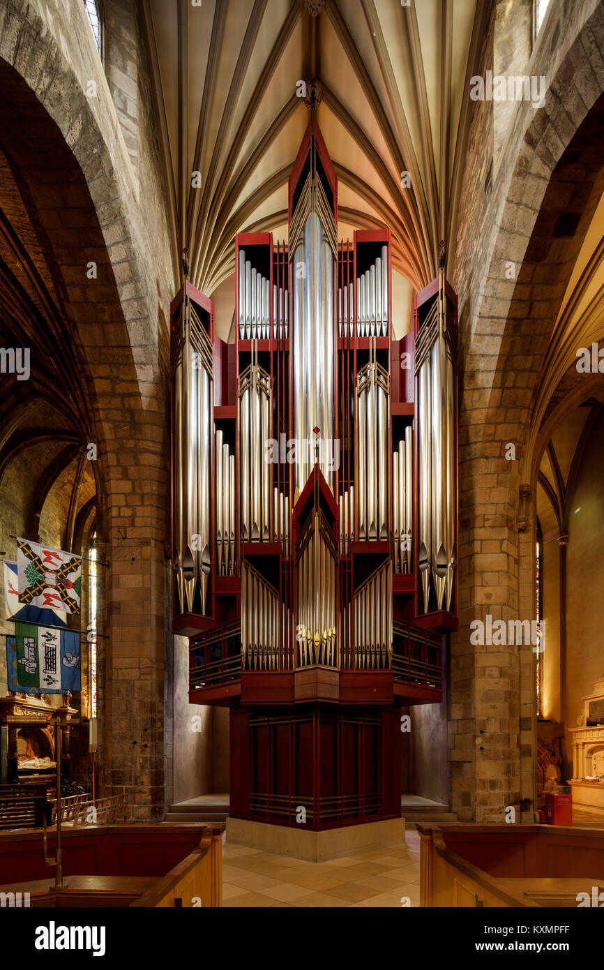 Kirche Orgel in St. Giles Cathedral, Edinburgh, Schottland Stockfoto