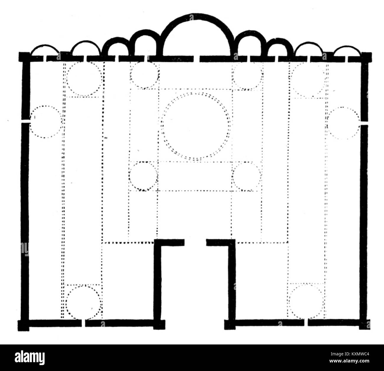 Die Sophia-Kathedrale in Kiew wird 1844 von Blasius in einem Grundriss dargestellt, der das architektonische Layout und die historische Bedeutung hervorhebt. Stockfoto