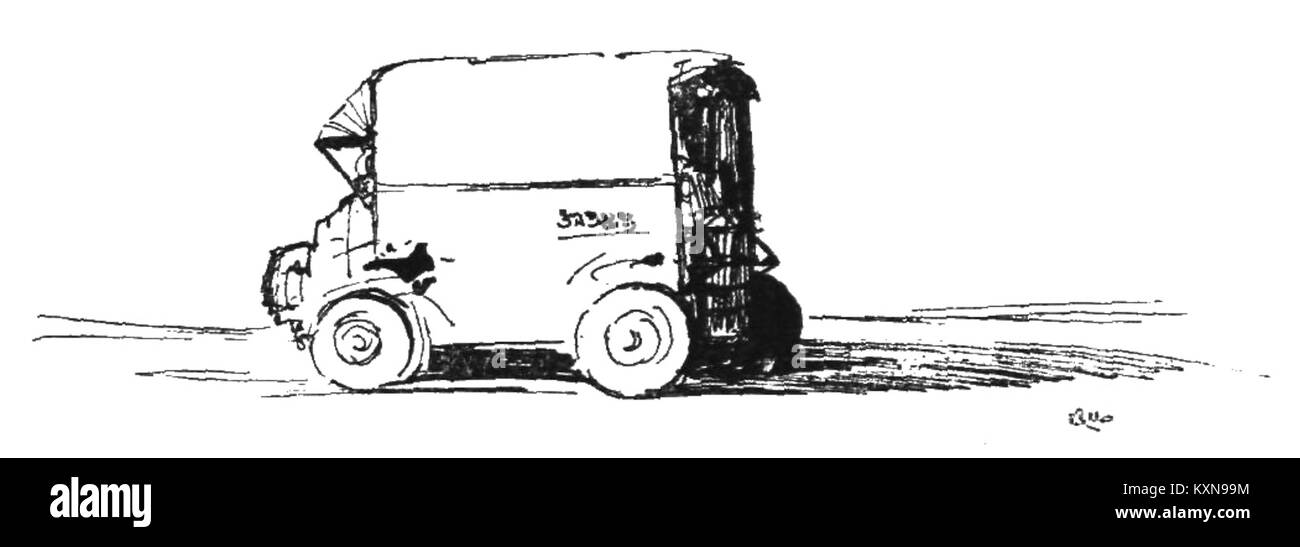 Illustration mit dem Titel „Bohaterski miś“, die eine heldenhafte Bärenfigur darstellt, die in einer historischen Publikation gezeigt wird. Stockfoto