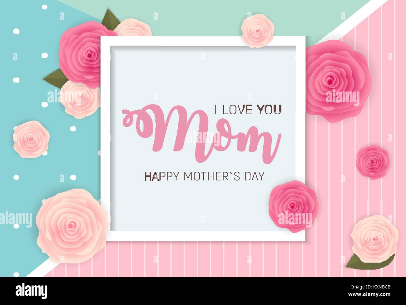 Happy Mother's Day Hintergrund mit Blumen. Vector Illustration Stock Vektor