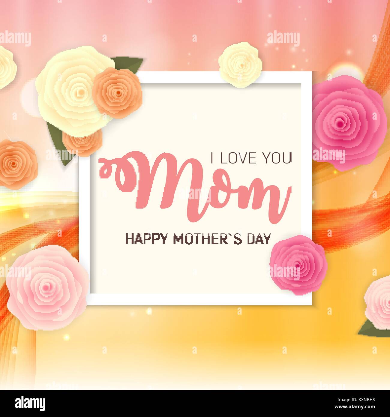Happy Mother's Day Hintergrund mit Blumen. Vector Illustration Stock Vektor