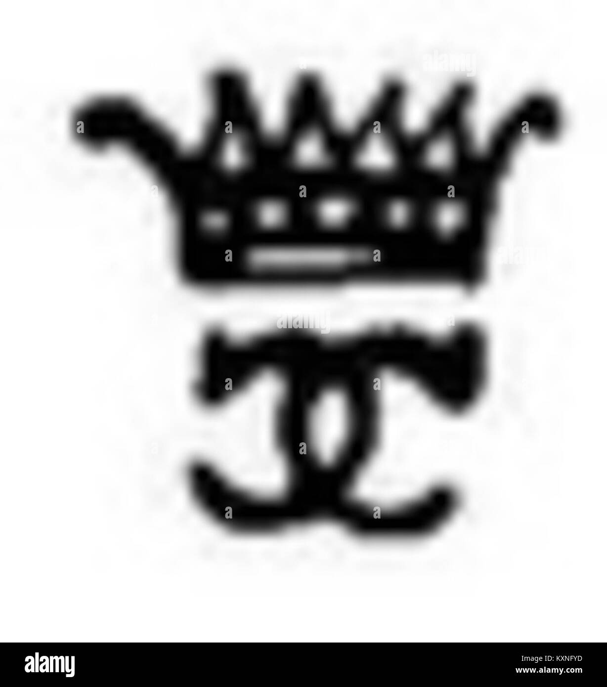 Boeheim-Marke ist eine Marke, die zur Kennzeichnung von Waren oder Produkten verwendet wird und Hersteller, Echtheit und Herkunft angibt. Stockfoto