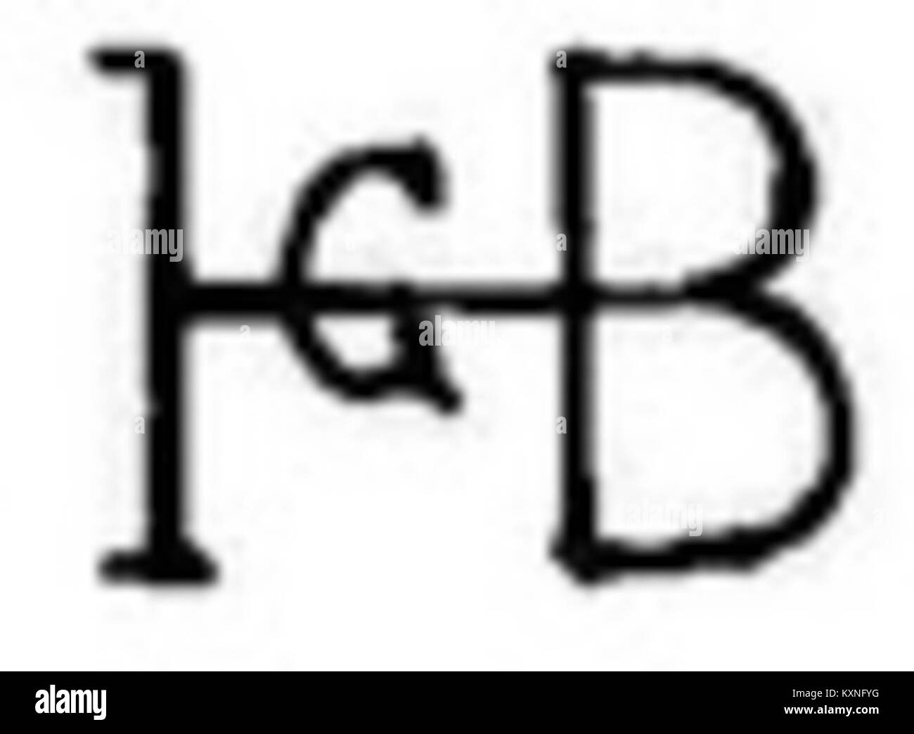 Bild der Boeheim-Marke, einer historischen Signatur oder eines Symbols, das zur Identifizierung von Elementen in Sammlungen, Dokumenten oder Artefakten verwendet wird, die mit dem Boeheim-Namen verknüpft sind. Stockfoto