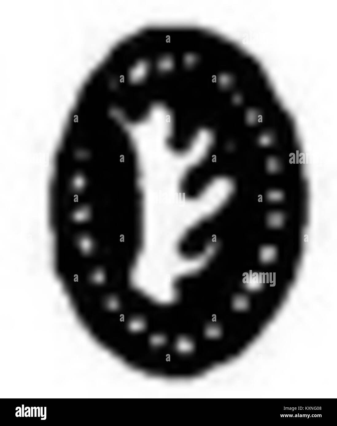 Die Boeheimer Marke (22) ist ein offizielles historisches Zeichen, das Archivdokumentation und Familiengut darstellt, das mit dem Boeheimer Namen verbunden ist. Stockfoto