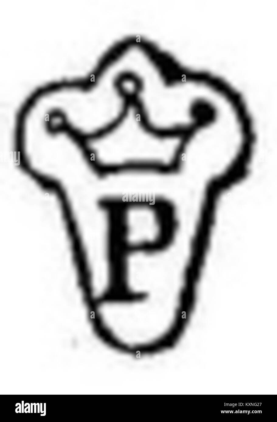 Das Boeheim-Zeichen ist eine historische Kennung, die von Künstlern, Handwerkern oder Herstellern in Europa verwendet wird, um Herkunft oder Vermächtnis zu bezeichnen. Stockfoto