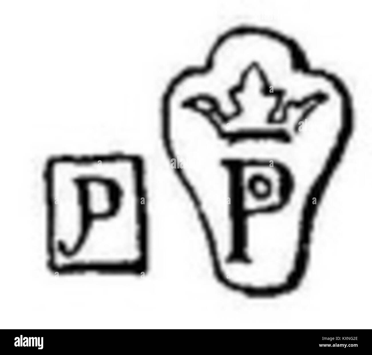 Boeheim-Marke ist eine Marke oder Marke, die die Echtheit, Herkunft und den Hersteller von Produkten oder handgefertigten Gegenständen angibt. Stockfoto