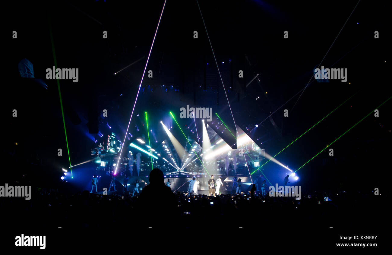 Justin Bieber im Zweck tour, Konzert in Prag, Tschechische Republik, 12.11.2016 Stockfoto