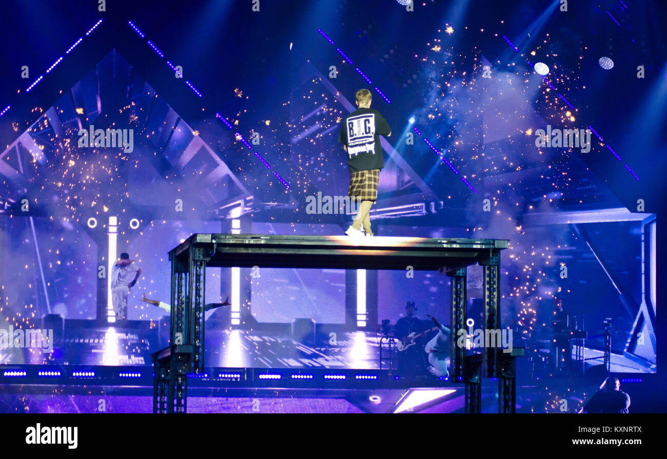 Justin Bieber im Zweck tour, Konzert in Prag, Tschechische Republik, 12.11.2016 Stockfoto