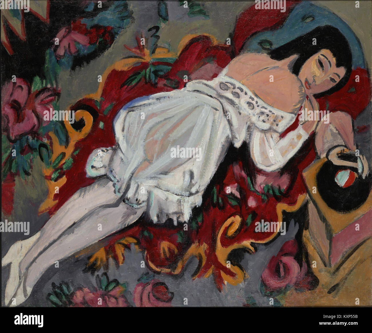 Ernst Ludwig Kirchner - Mädchen in weißem Pullover (1914) Stockfoto