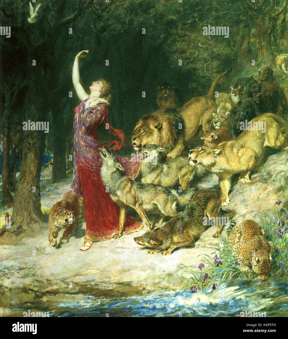 Ein Gemälde des Briten Rivière mit dem Titel „Aphrodite“, das die griechische Göttin im klassischen künstlerischen Stil darstellt und mythologische Themen und europäische Maltechniken des 19. Jahrhunderts betont. Stockfoto