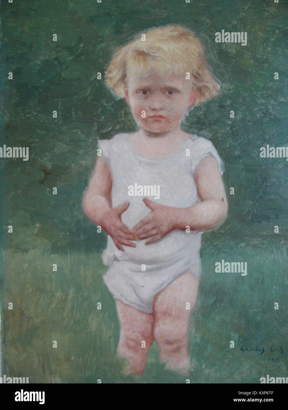 Enfant Jean-Paul Bélanger par Charles Gill, 1911, 19,3 X 24,2 cm Stockfoto
